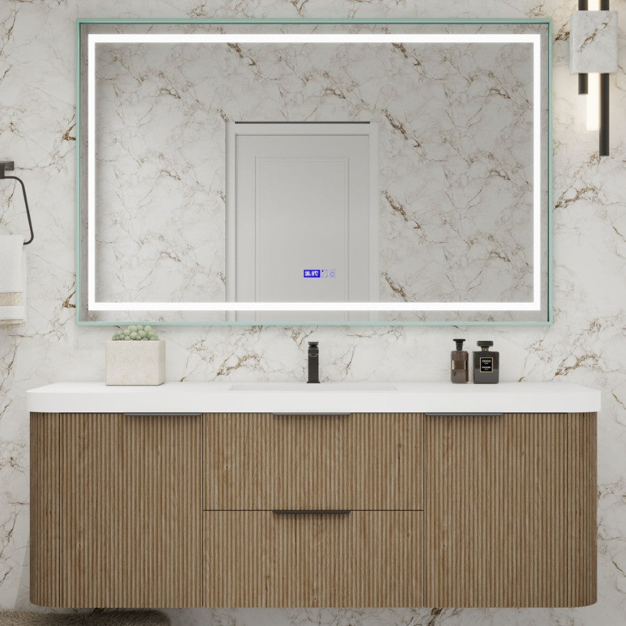 Celine Fluted Floating Bathroom Vanity with Sink
