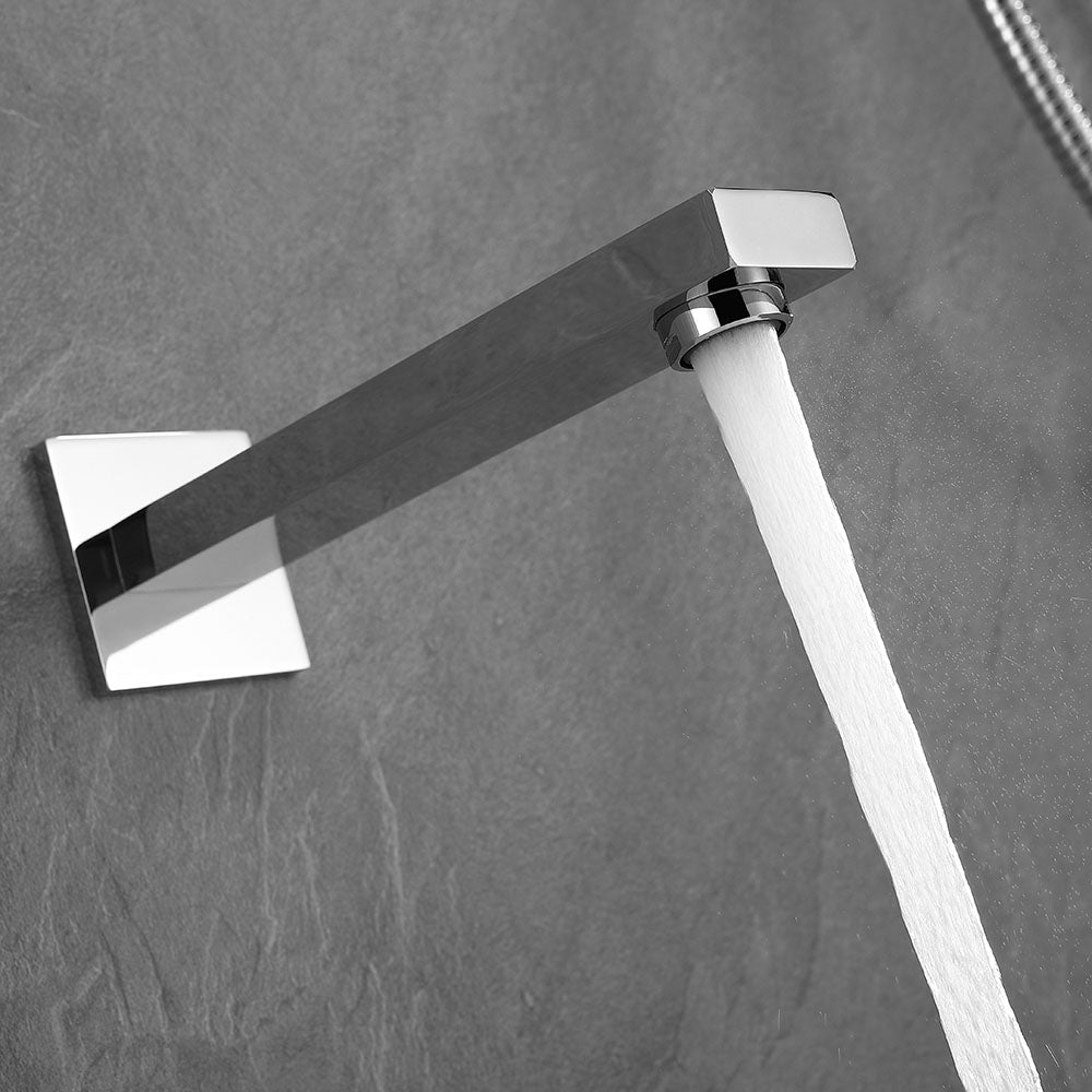 Amelia Chrome Shower Set w/ 10" Square Rain Shower, Handheld, and Tub Filler