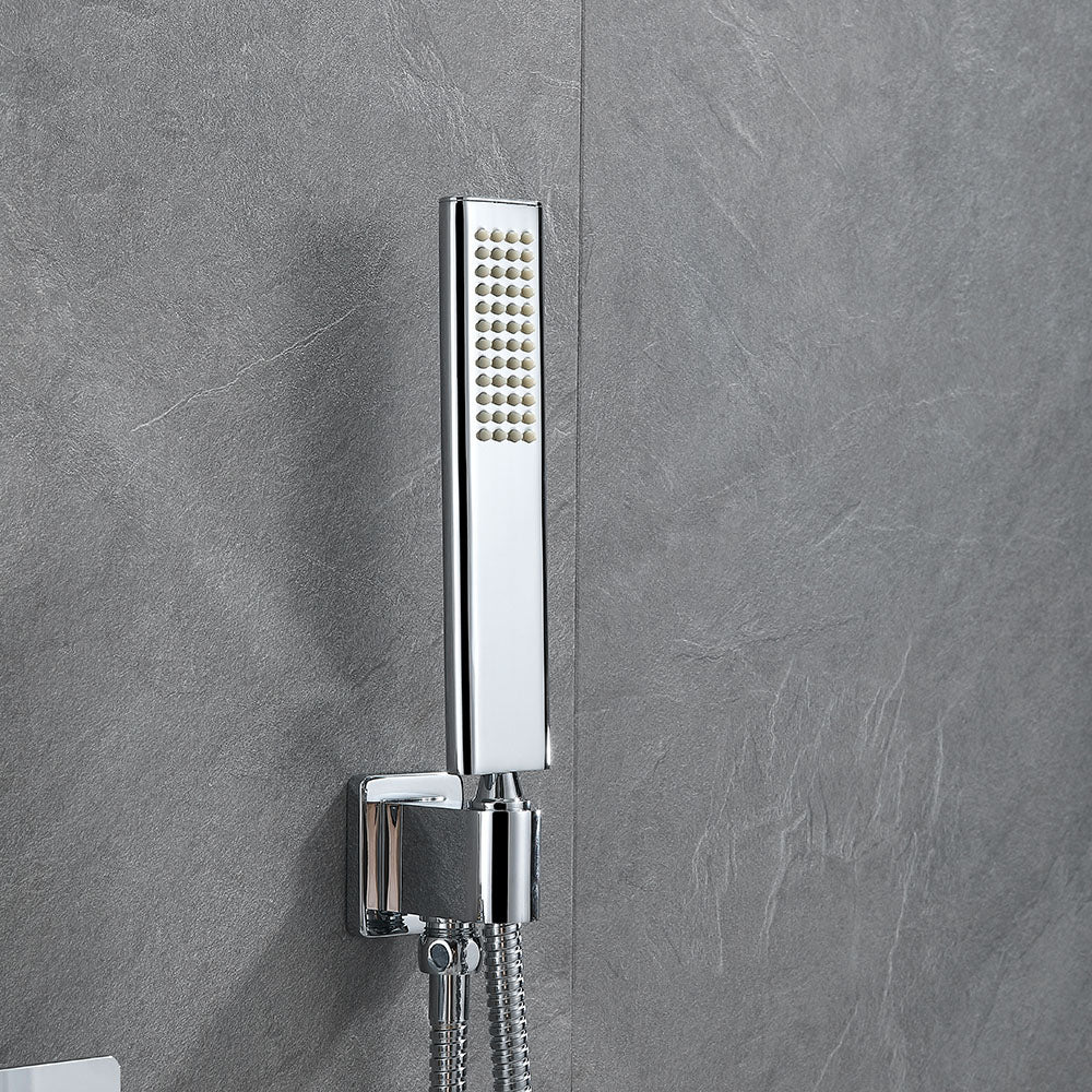 Samwell Chrome Shower Set w/ Waterfall Rain Shower and Handheld