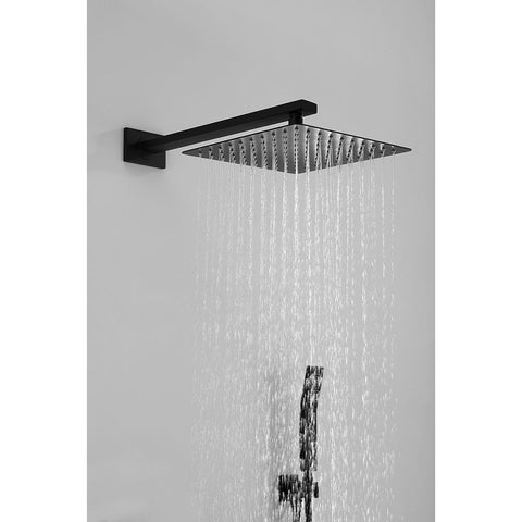 Amelia Black Shower Set w/ 10" Square Rain Shower and Handheld