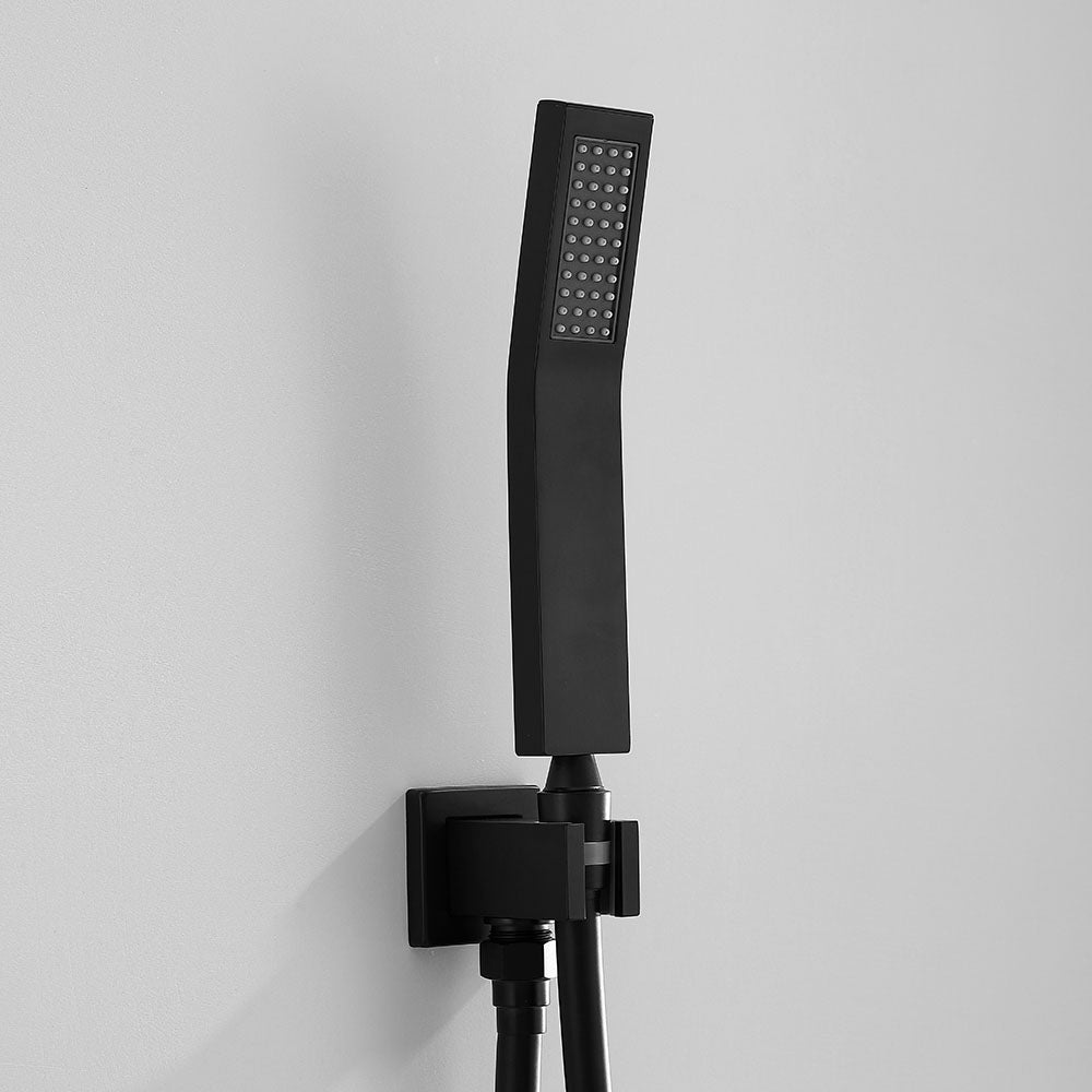 Amelia Black Shower Set w/ 10" Square Rain Shower, Handheld, and Tub Filler