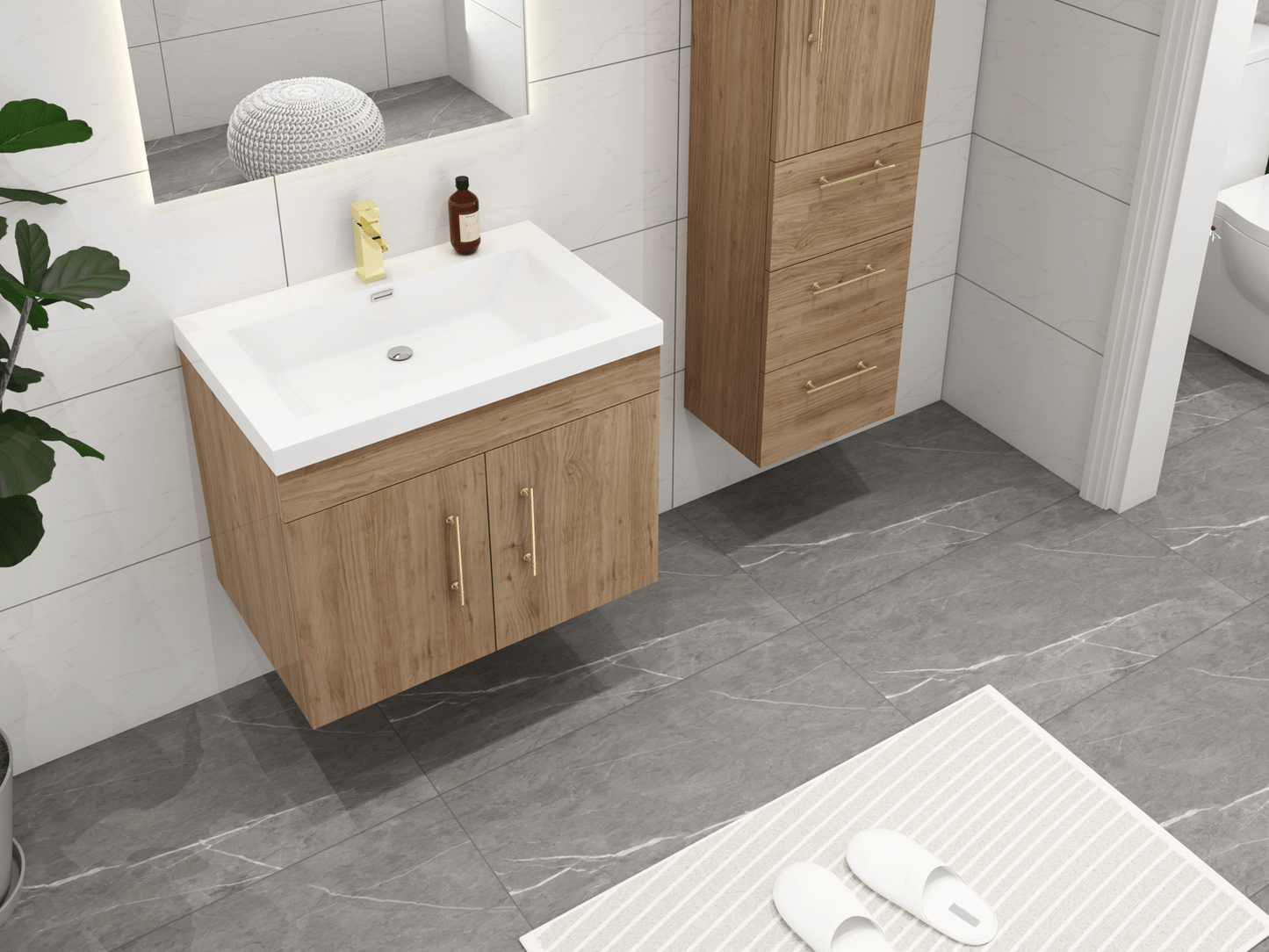 Elsa Natural Oak Wall Mounted Side Cabinet