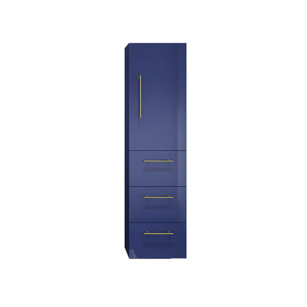 Elsa Glossy Night Blue Wall Mounted Side Cabinet
