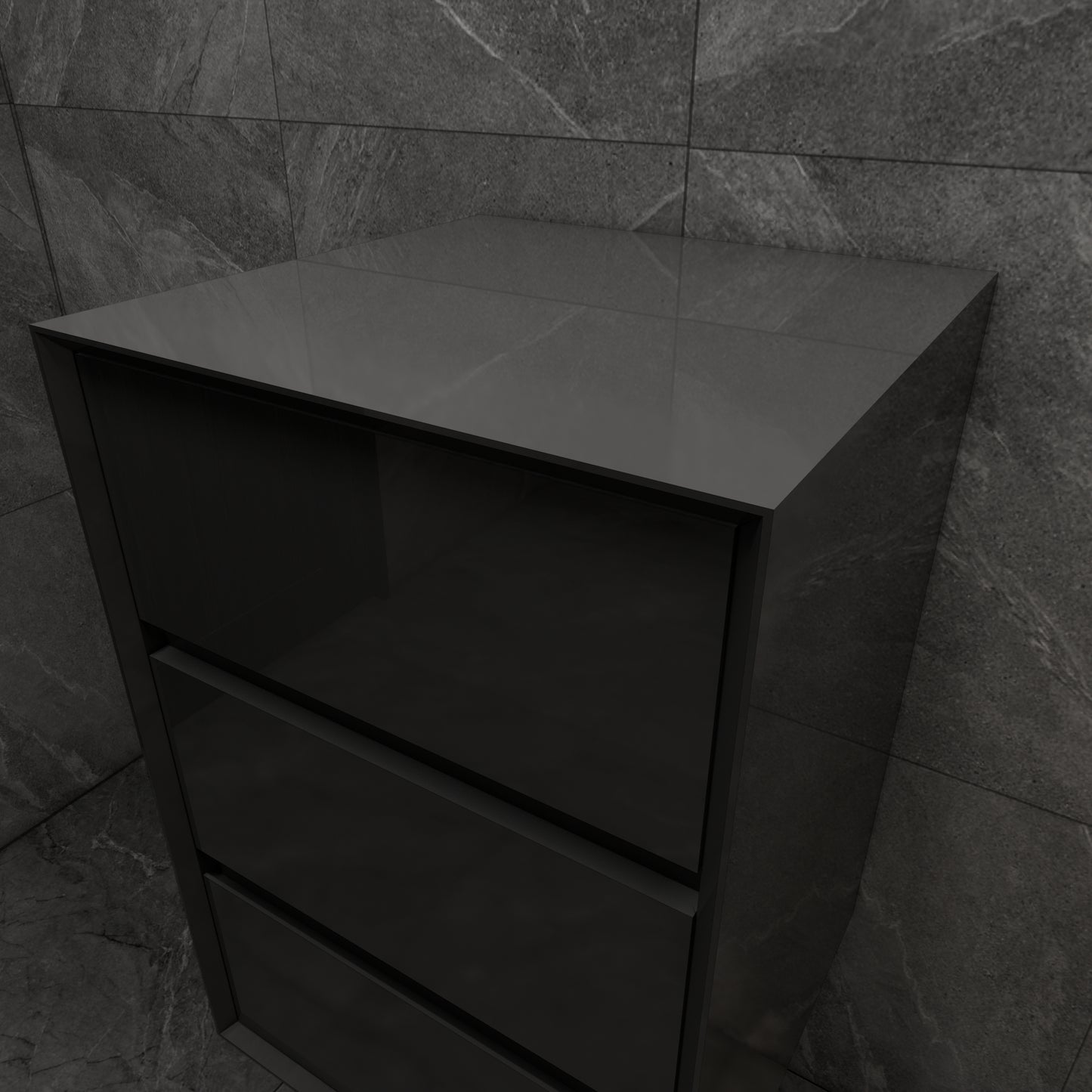 Max 20" Gloss Black Side Cabinet - Bathroom Side Cabinets Better Vanity