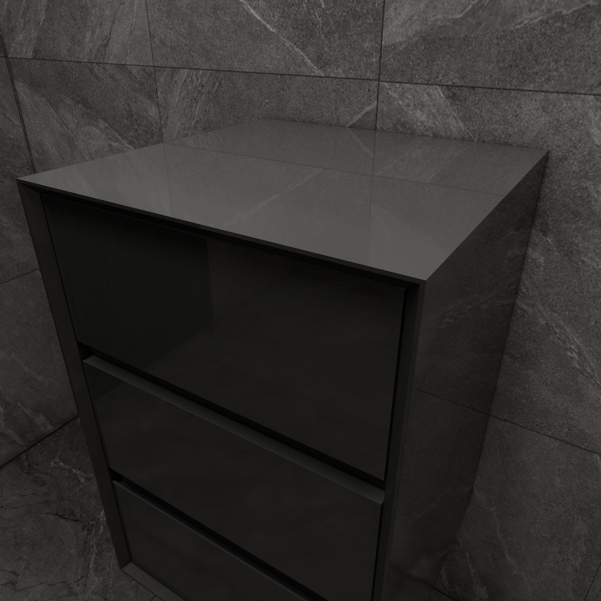 Max 20" Gloss Black Side Cabinet - Bathroom Side Cabinets Better Vanity