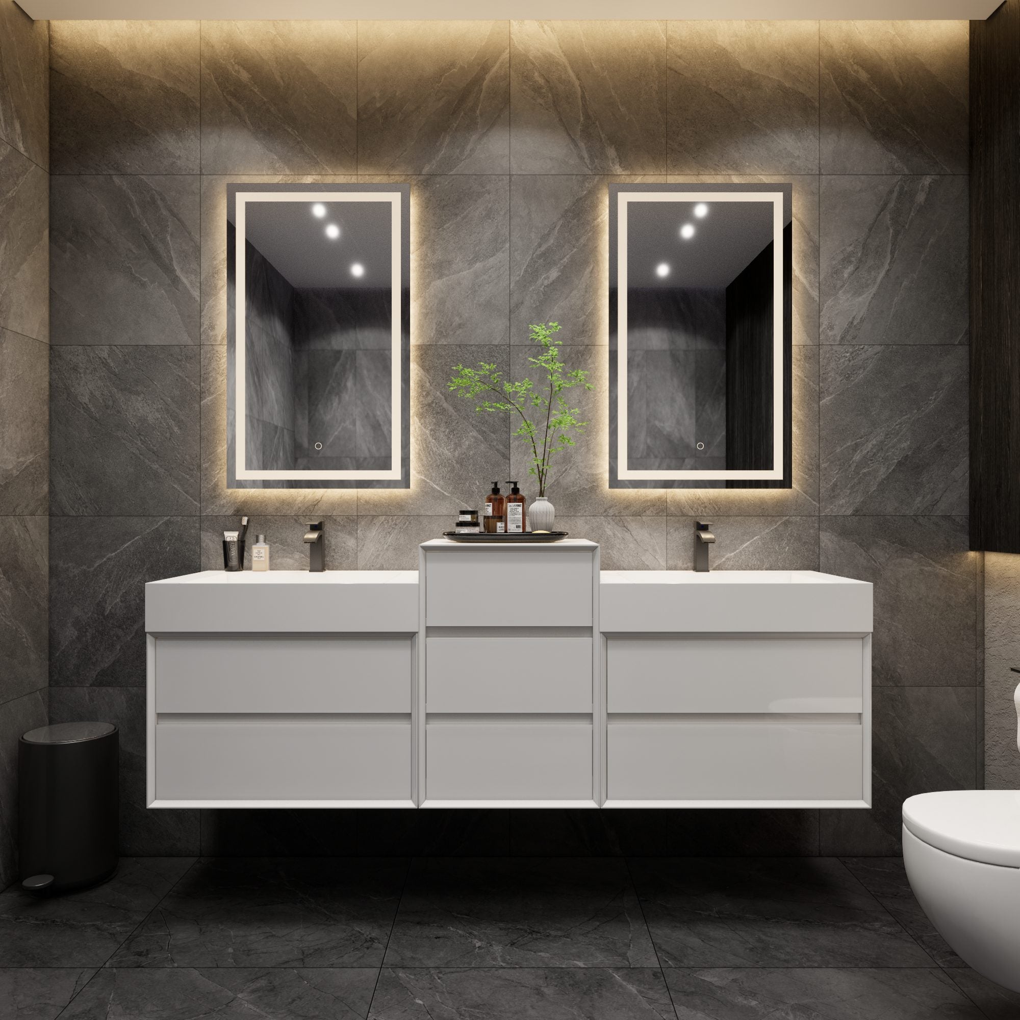 Max Wall Mounted Floating Bath Vanity with Sink | Gloss White – Better ...