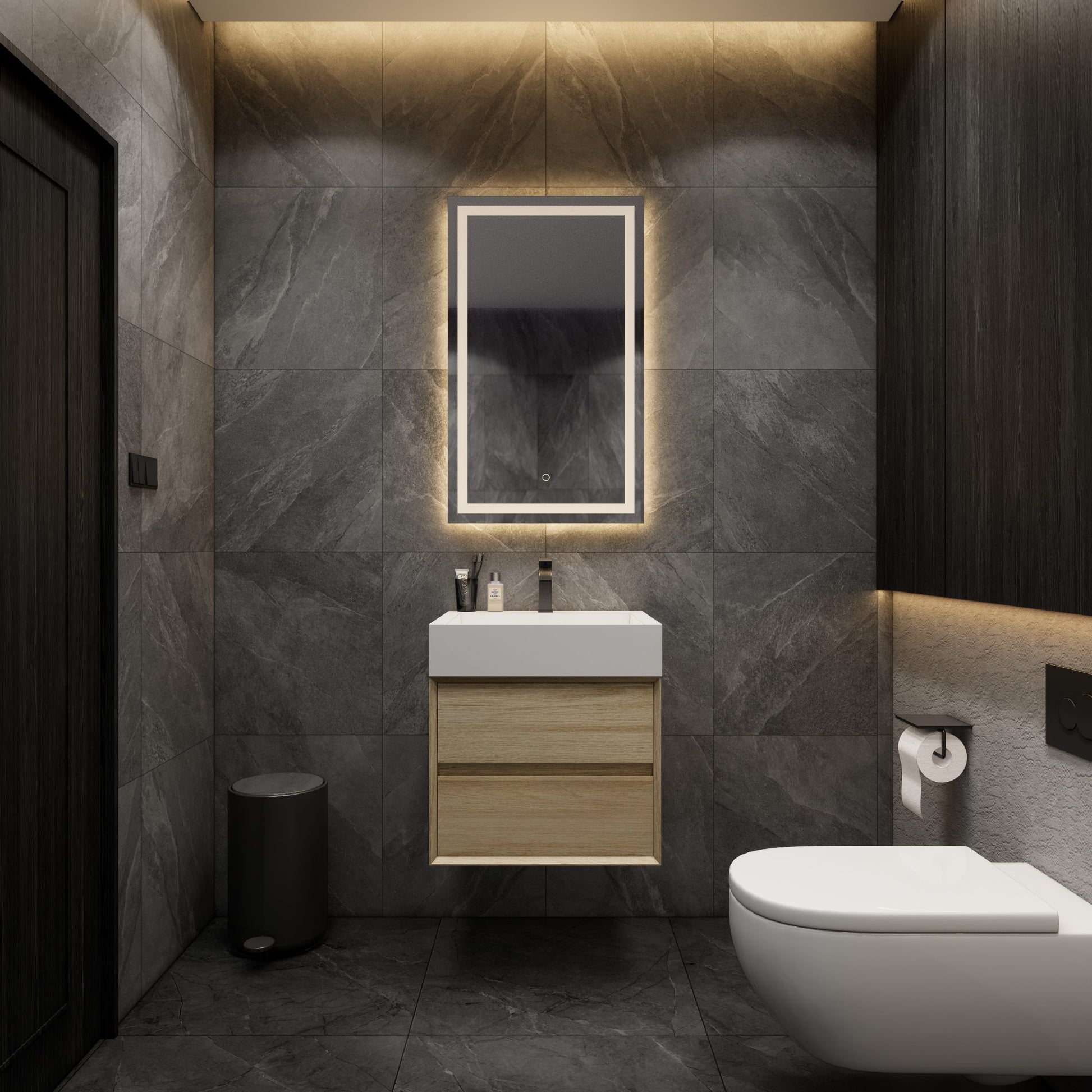 Max 24" Coffee Wood FLX Sink - Better Vanity Best Wholesale Modern Luxury Bathroom Vanities