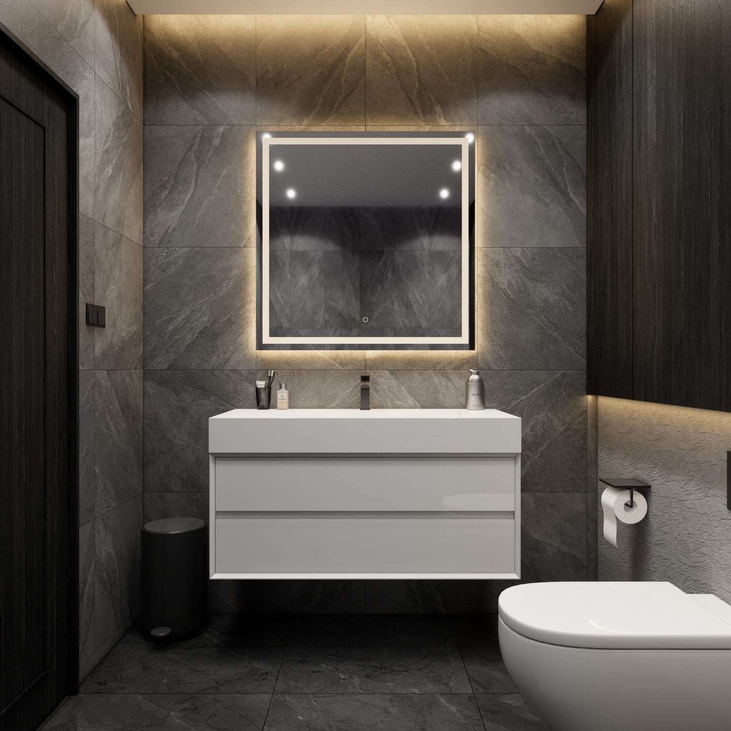 Max 48 Gloss White Bathroom Vanity with FLX Acrylic Sink - Better Vanity Wholesale Factory Prices