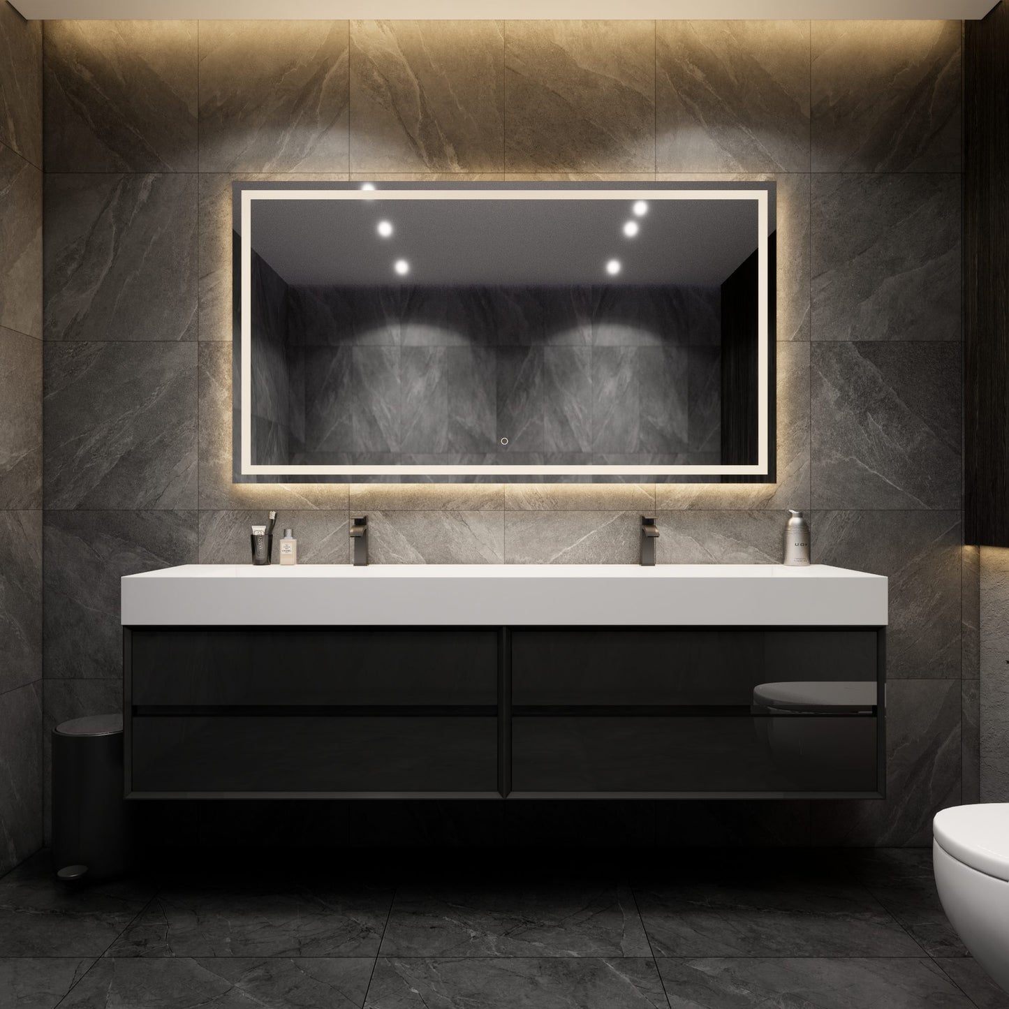 Max 84" Modern Luxury Bathroom Vanity with Double FLX Acrylic Sink - Better Vanity Wholesale Vanity USA
