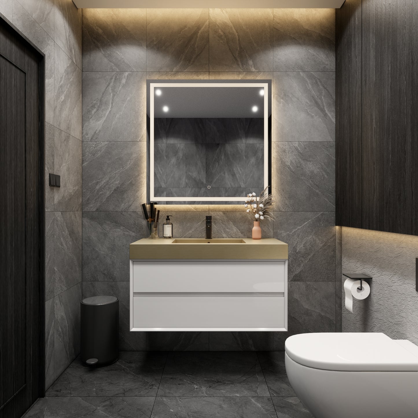 Max Stainless Steel Sink in Gold 42" Inches - Bathroom Vanity Stainless Steel Sink