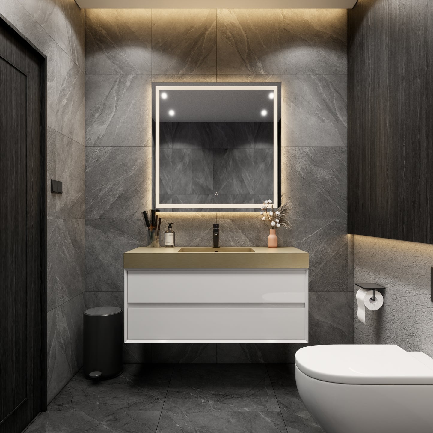 Max Stainless Steel Sink in Gold 48" Inches - Bathroom Vanity Stainless Steel Sink