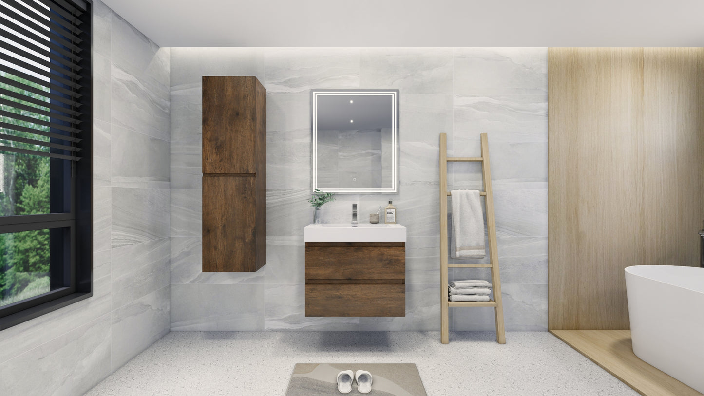 Monterey 16'' Wall-Mounted Side cabinet in Rose Wood