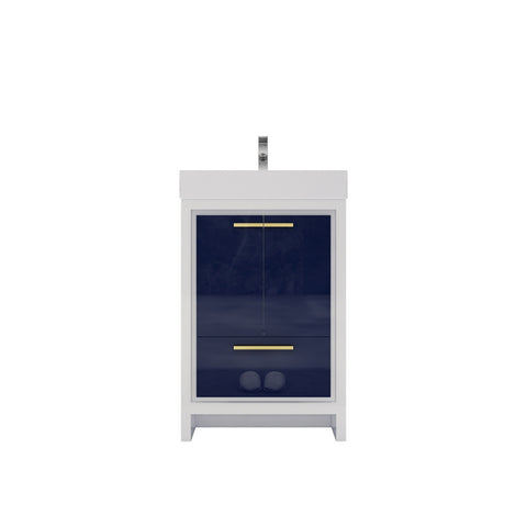Azure 24" High Gloss Night Blue Freestanding Vanity with Reinforced Acrylic Sink