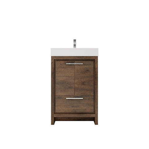 Azure 24" Rosewood Freestanding Vanity with Reinforced Acrylic Sink