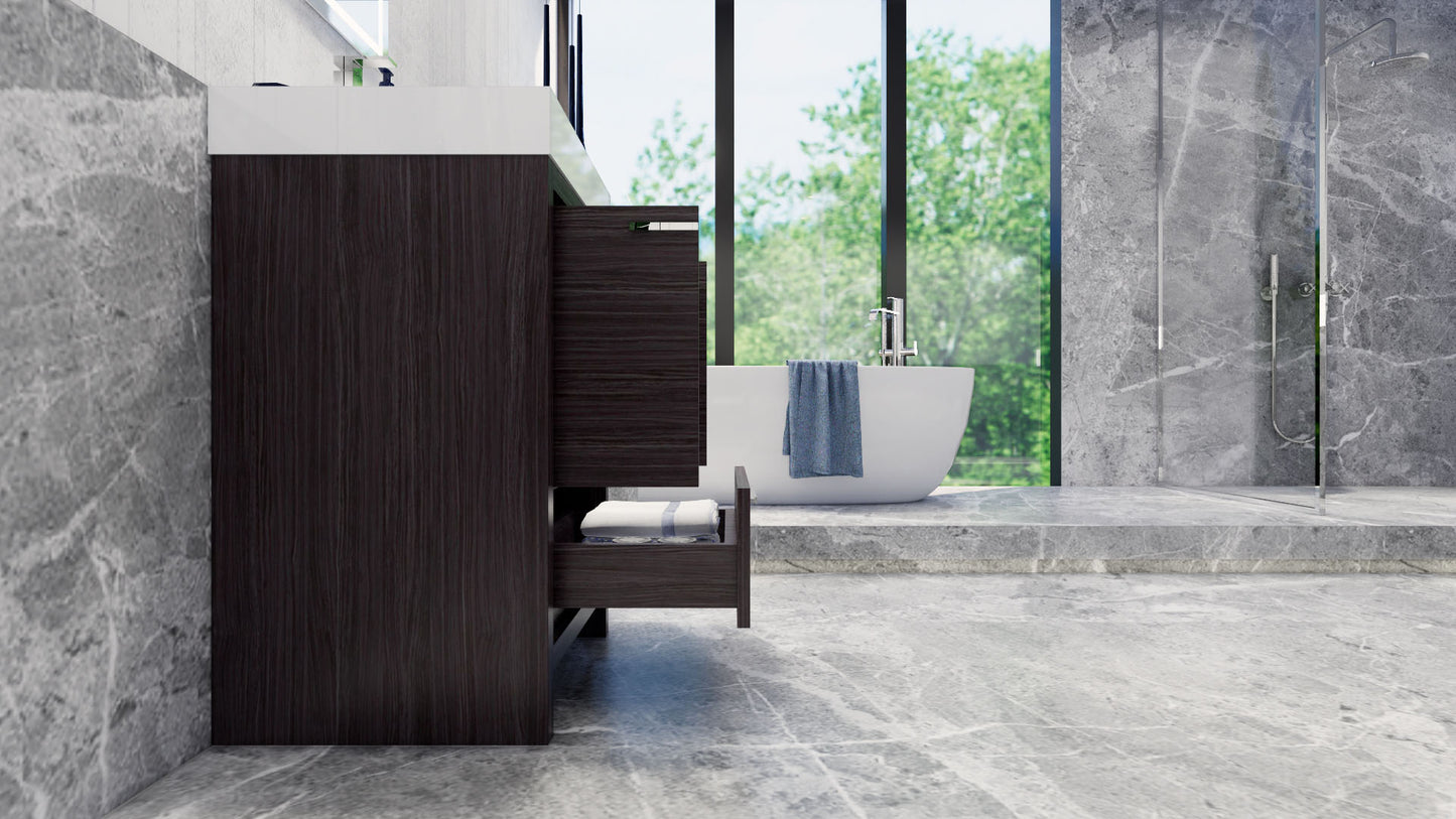 Azure 24" Dark Gray Oak Freestanding Vanity with Reinforced Acrylic Sink