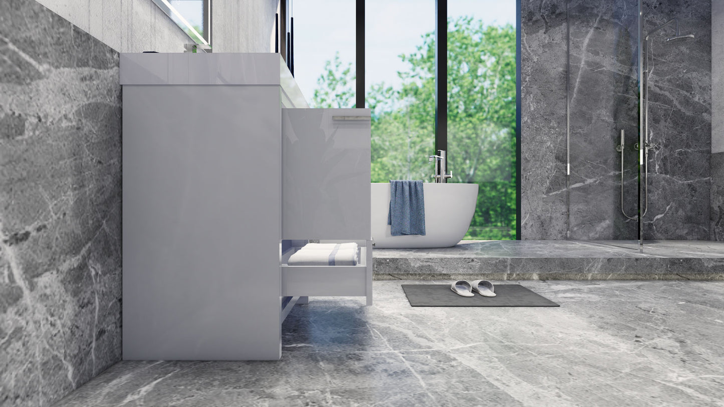 Azure 30" High Gloss White Freestanding Vanity with Reinforced Acrylic Sink