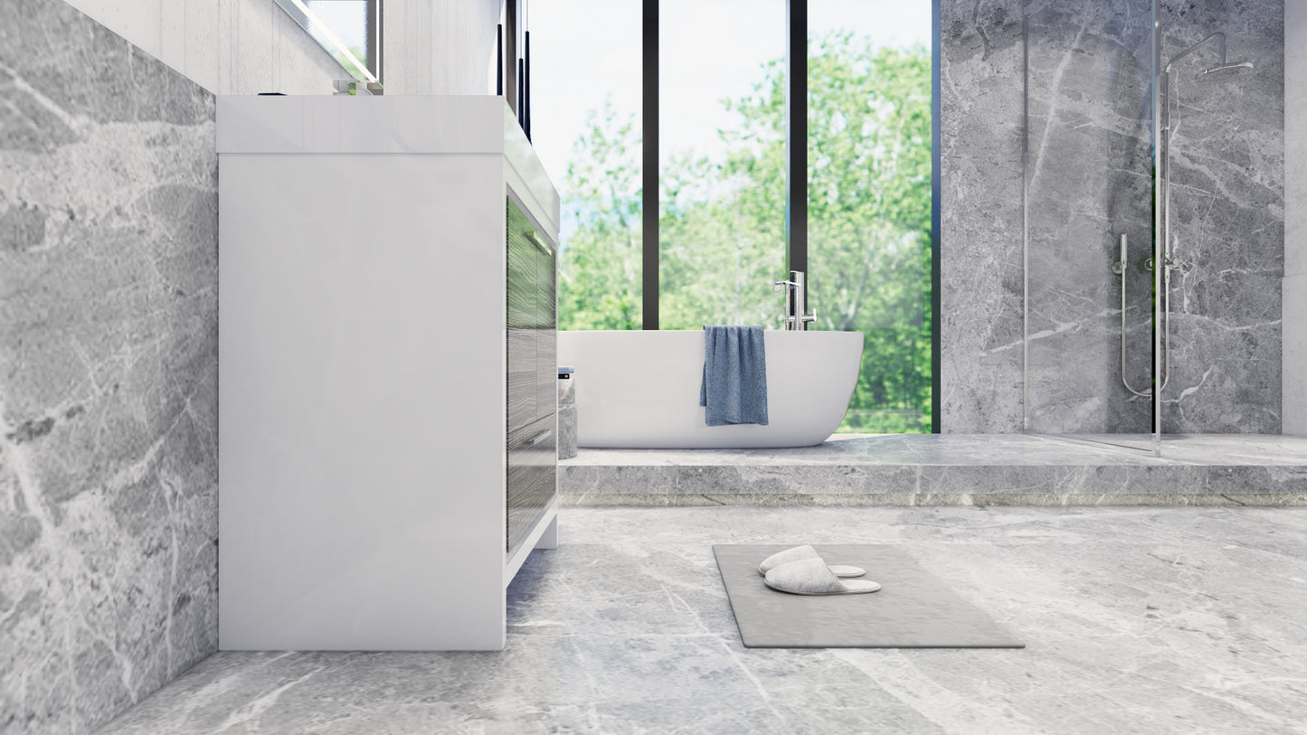 Azure 30" High Gloss Ash Gray Freestanding Vanity with Reinforced Acrylic Sink