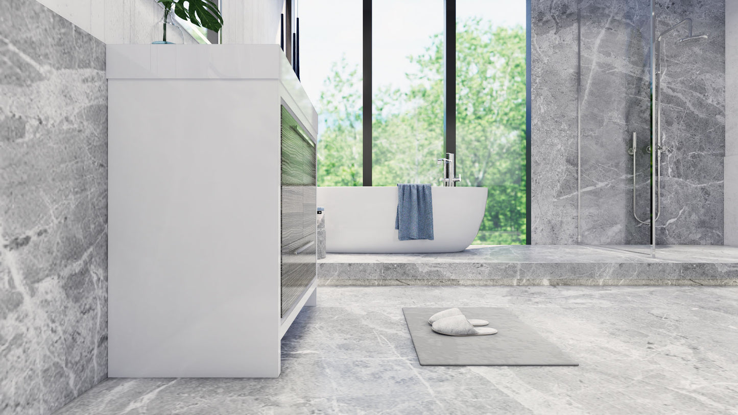 Azure 36" High Gloss Ash Gray Freestanding Vanity with Reinforced Acrylic Sink