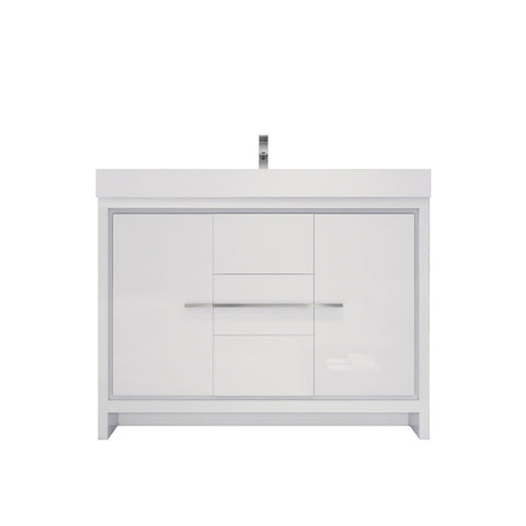 Azure 48" High Gloss White Freestanding Vanity with Reinforced Acrylic Sink