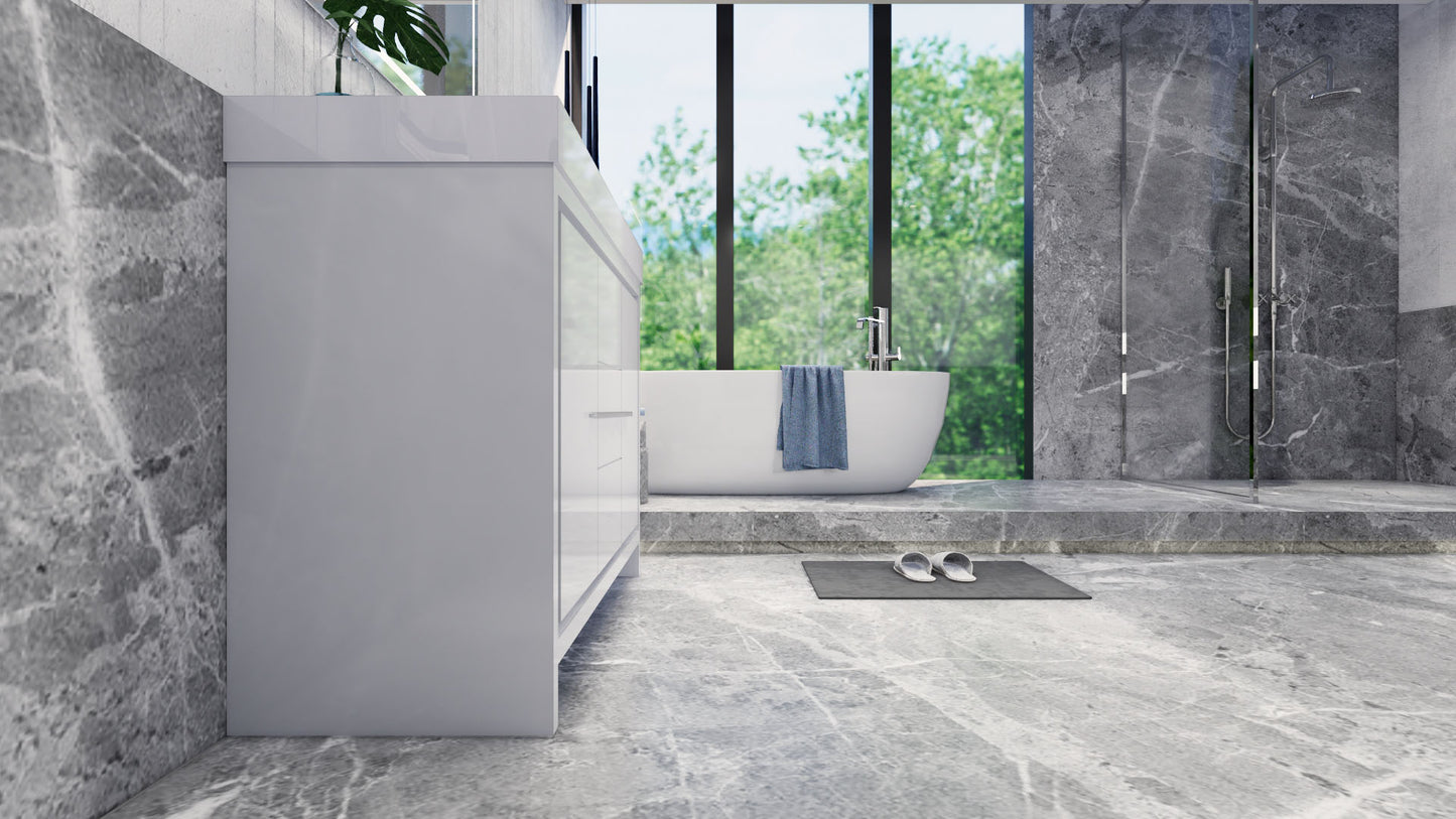 Azure 48" High Gloss White Freestanding Vanity with Reinforced Acrylic Sink