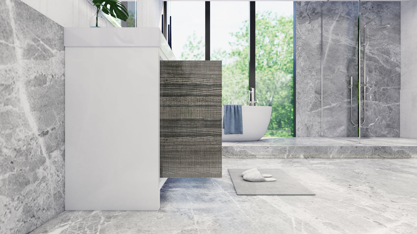 Azure 48" High Gloss Ash Gray Freestanding Vanity with Reinforced Acrylic Sink