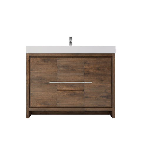 Azure 48" Rosewood Freestanding Vanity with Reinforced Acrylic Sink