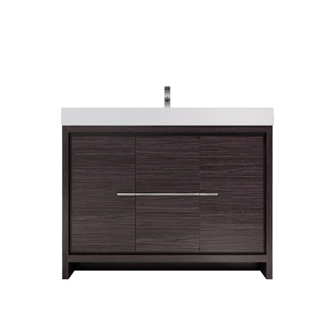 Azure 48" Dark Gray Oak Freestanding Vanity with Reinforced Acrylic Sink