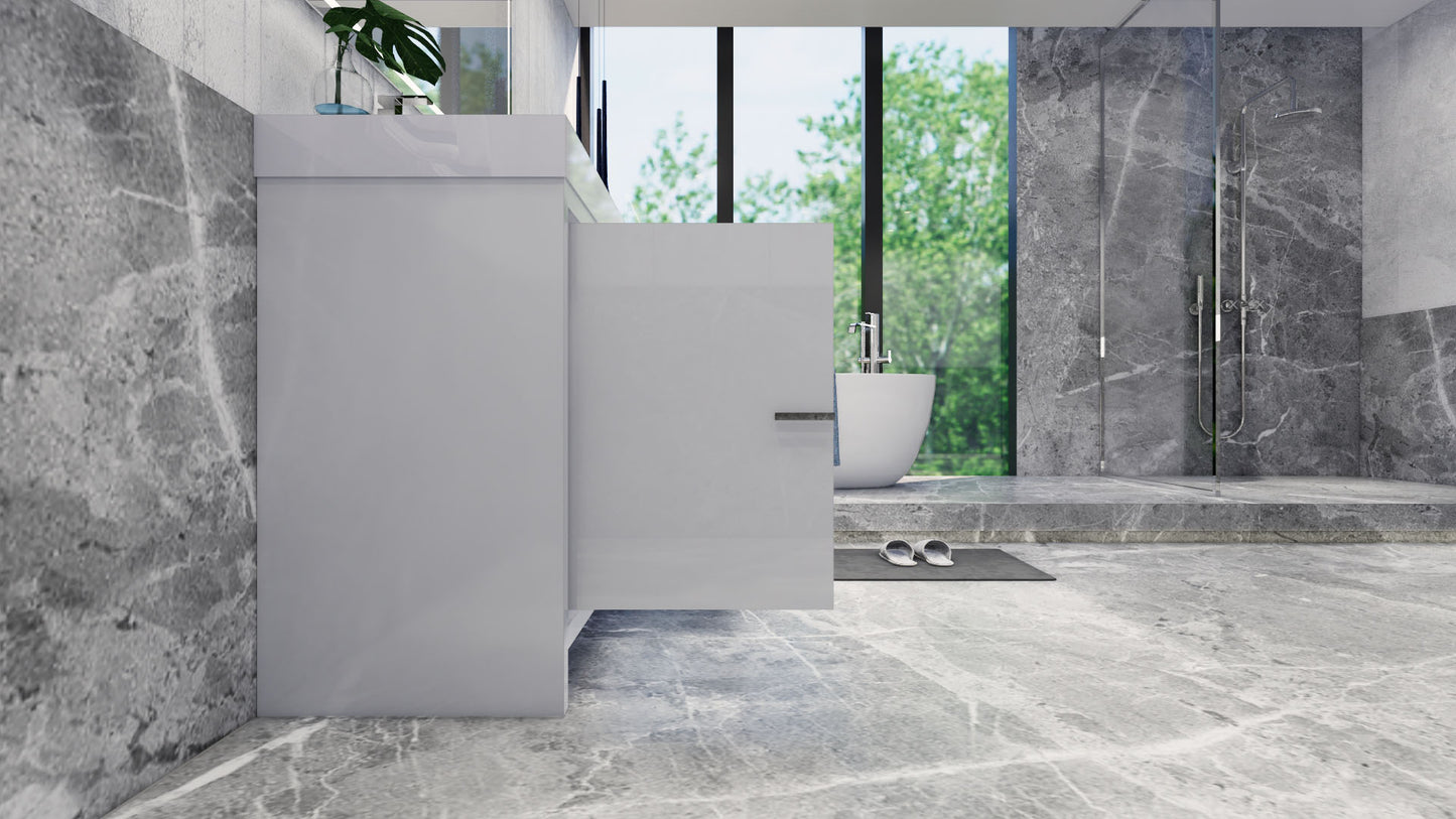 Azure 60" High Gloss White Freestanding Vanity with Reinforced Acrylic Sinks