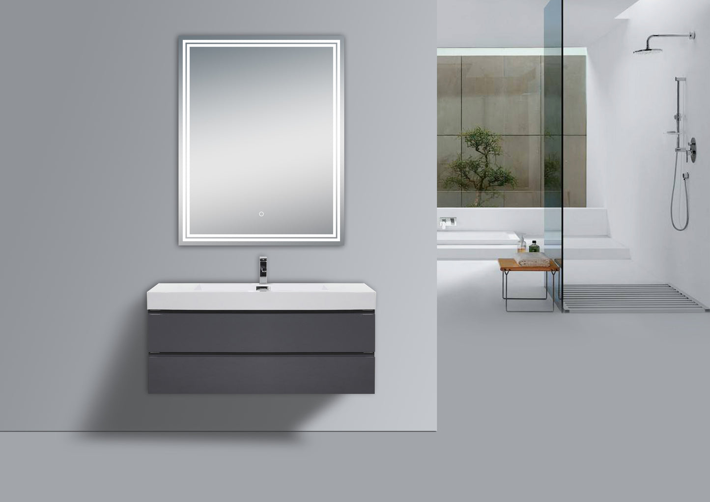 LUNA 24'' POLISHED EDGE BACK-LIT LED MIRROR(30''Height)