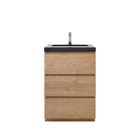 Stanley 24" New England Oak Freestanding Vanity with Reinforced Acrylic Sink