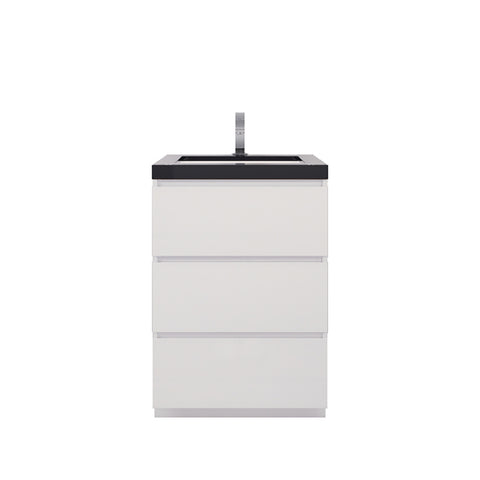 Stanley 24" High Gloss White Freestanding Vanity with Reinforced Acrylic Sink