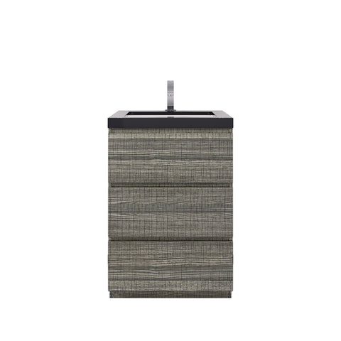 Stanley 24" High Gloss Ash Gray Freestanding Vanity with Reinforced Acrylic Sink