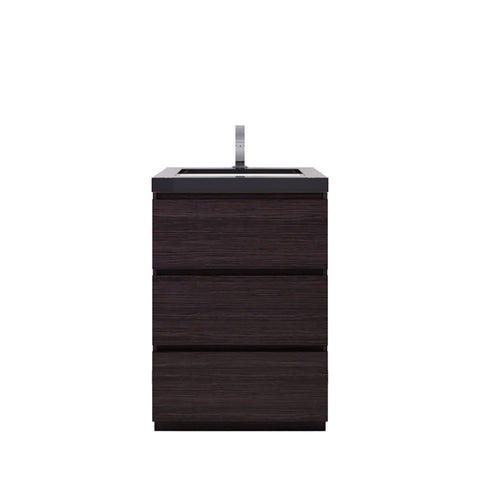 Stanley 24" Dark Gray Oak Freestanding Vanity with Reinforced Acrylic Sink