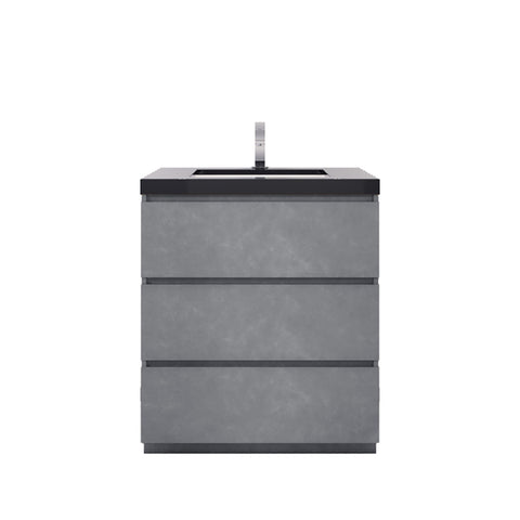 Stanley 30" Cement Gray Freestanding Vanity with Reinforced Acrylic Sink