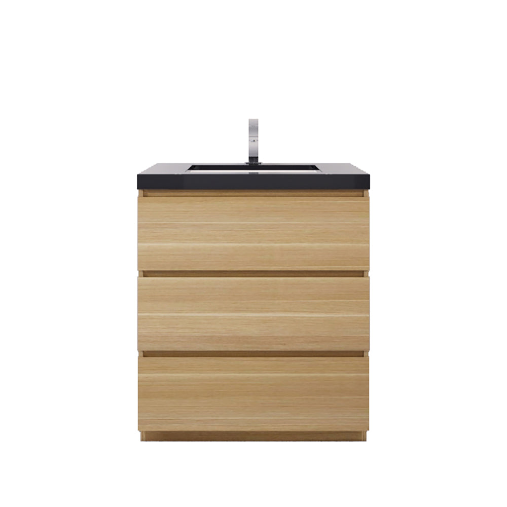 Stanley 30" White Oak Freestanding Vanity with Reinforced Acrylic Sink