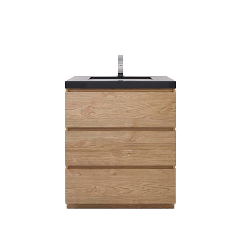 Stanley 30" New England Oak Freestanding Vanity with Reinforced Acrylic Sink