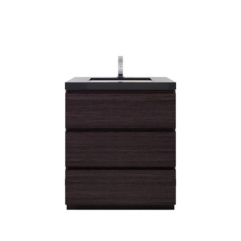 Stanley 30" Dark Gray Oak Freestanding Vanity with Reinforced Acrylic Sink