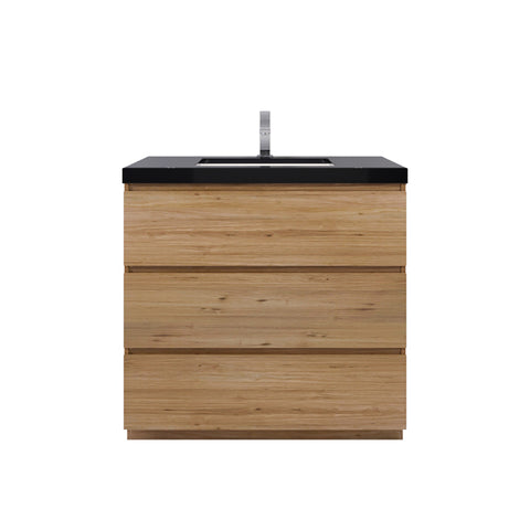 Stanley 36" Natural Oak Freestanding Vanity with Reinforced Acrylic Sink
