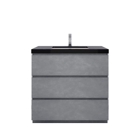 Stanley 36" Cement Gray Freestanding Vanity with Reinforced Acrylic Sink
