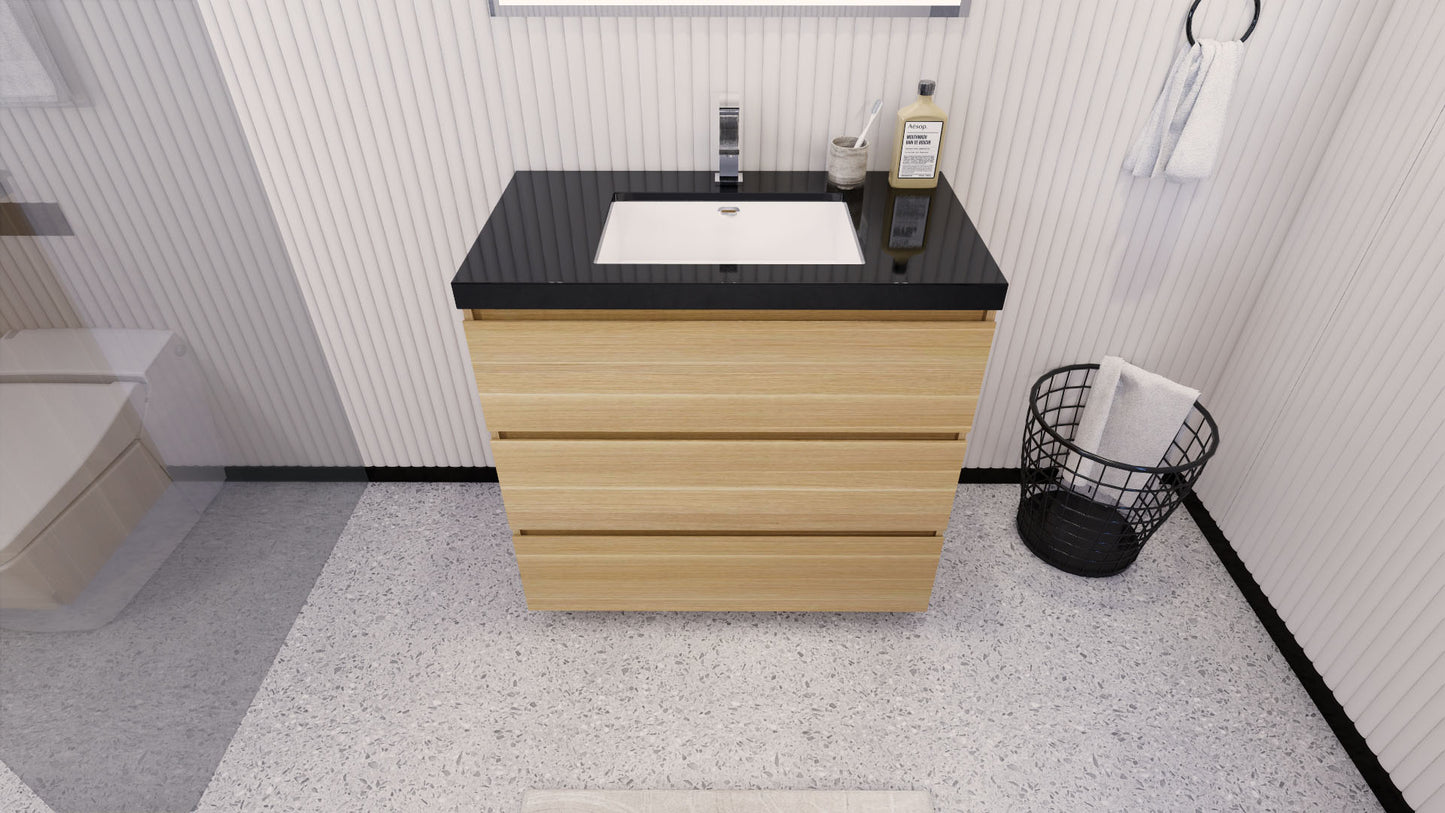 Stanley 36" White Oak Freestanding Vanity with Reinforced Acrylic Sink