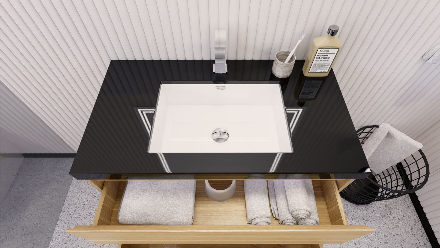 Stanley 36" White Oak Freestanding Vanity with Reinforced Acrylic Sink