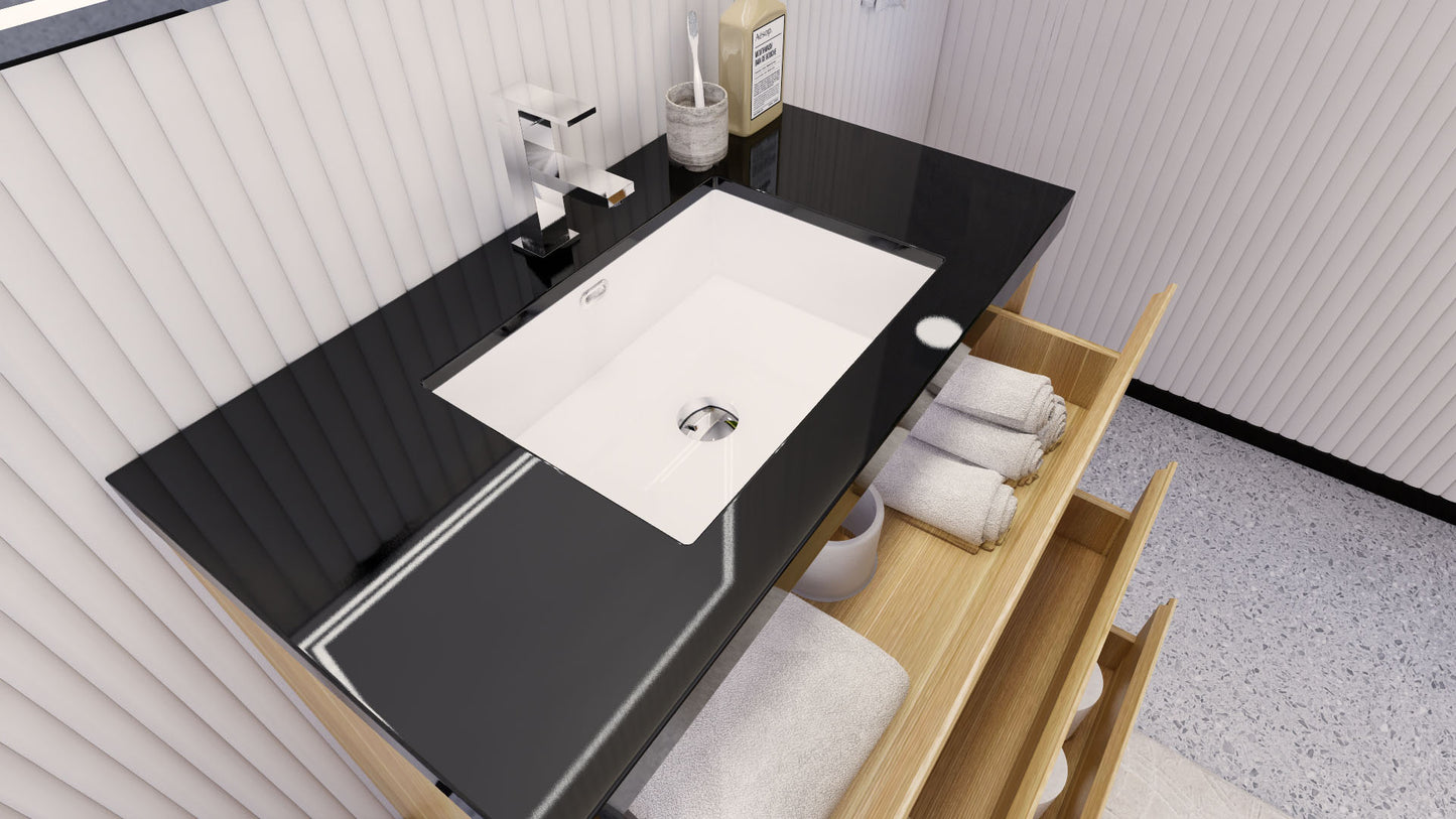 Stanley 36" White Oak Freestanding Vanity with Reinforced Acrylic Sink