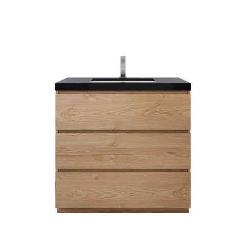 Stanley 36" New England Oak Freestanding Vanity with Reinforced Acrylic Sink