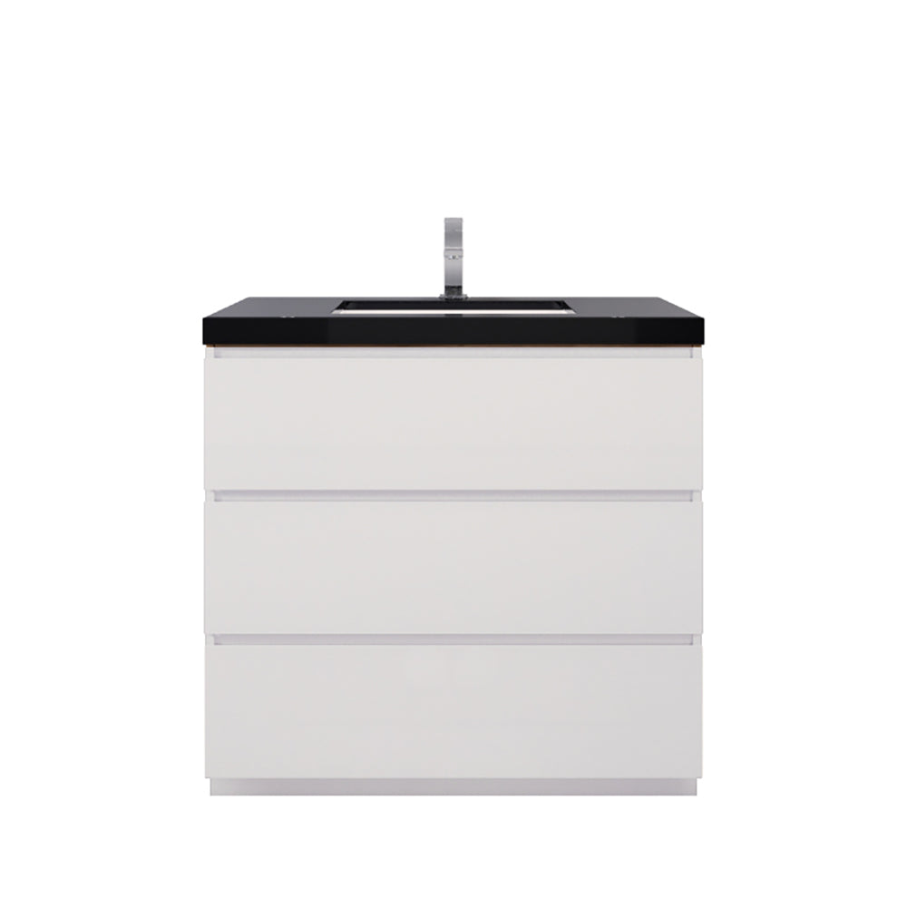 Stanley 36" High Gloss White Freestanding Vanity with Reinforced Acrylic Sink