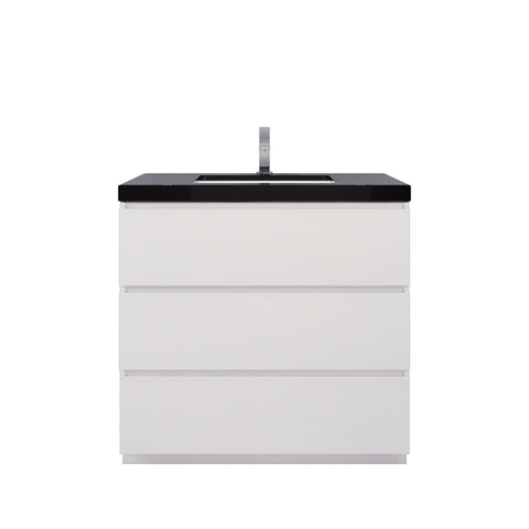 Stanley 36" High Gloss White Freestanding Vanity with Reinforced Acrylic Sink