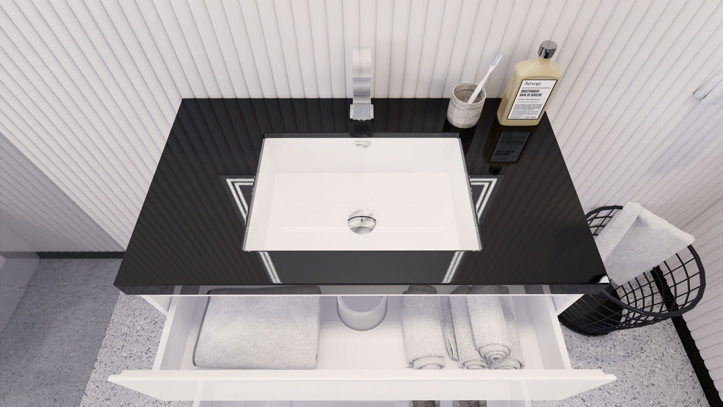 Stanley 36" High Gloss White Freestanding Vanity with Reinforced Acrylic Sink