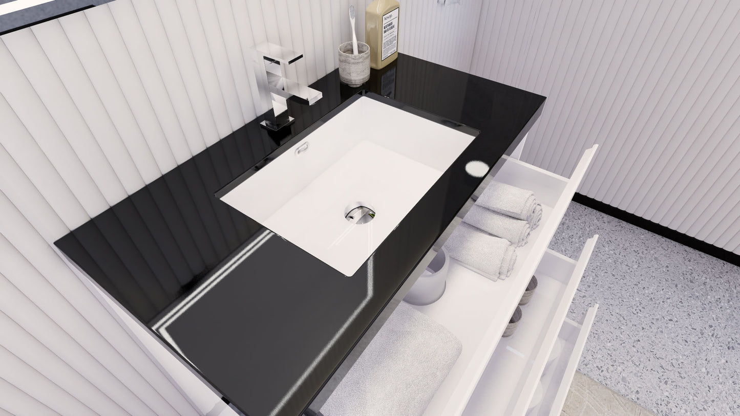 Stanley 36" High Gloss White Freestanding Vanity with Reinforced Acrylic Sink