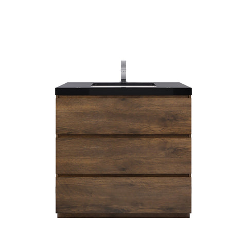 Stanley 36" Rosewood Freestanding Vanity with Reinforced Acrylic Sink