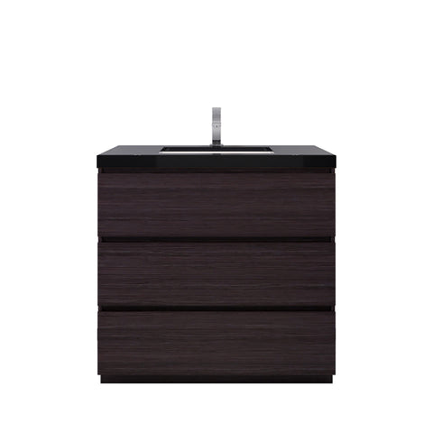 Stanley 36" Dark Gray Oak Freestanding Vanity with Reinforced Acrylic Sink