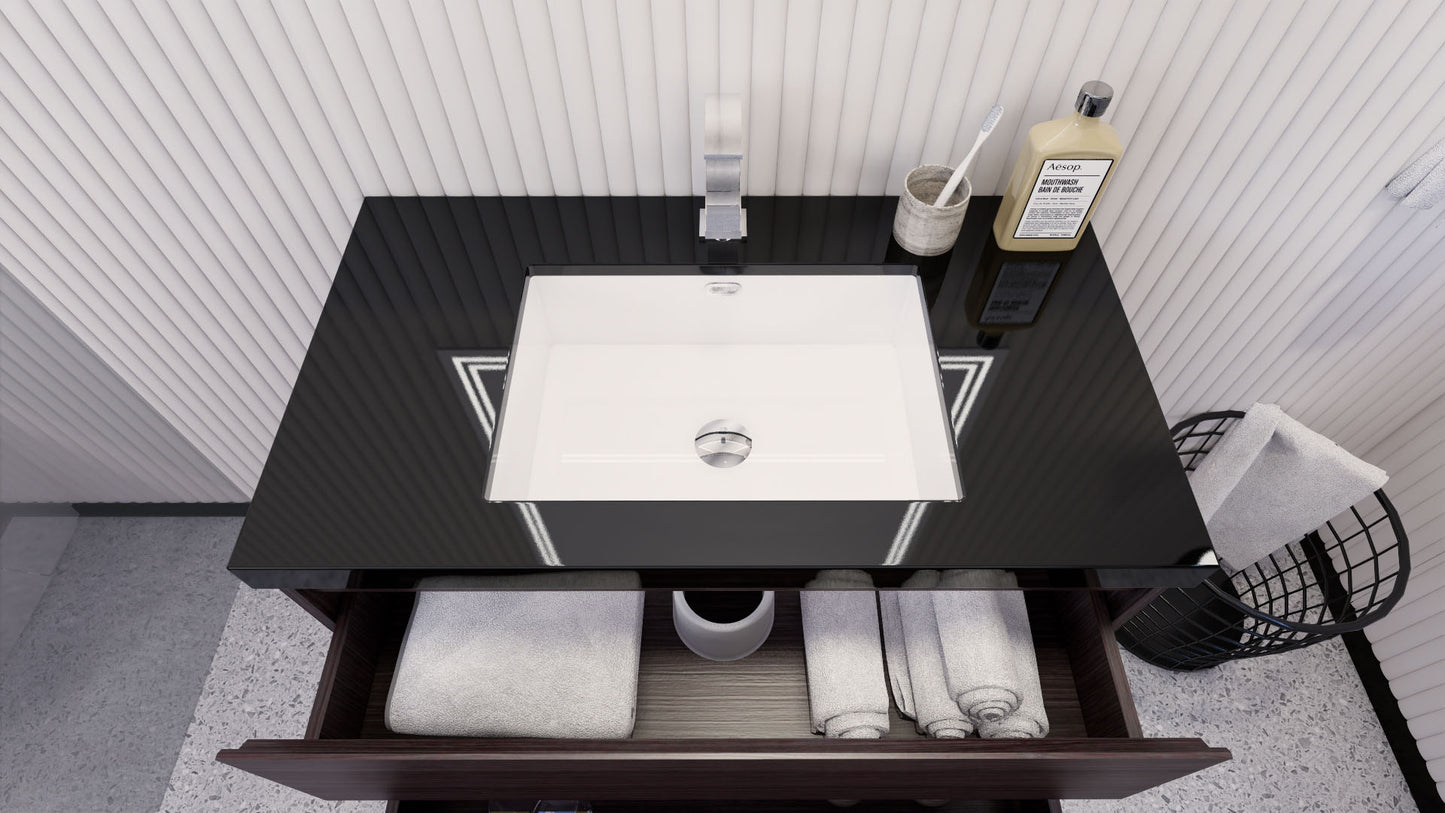 Stanley 36" Dark Gray Oak Freestanding Vanity with Reinforced Acrylic Sink